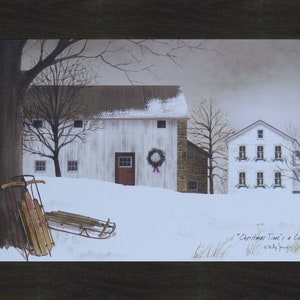 Christmas Time's A Coming by Billy Jacobs 16x22 Winter Snow Sled Barn ...