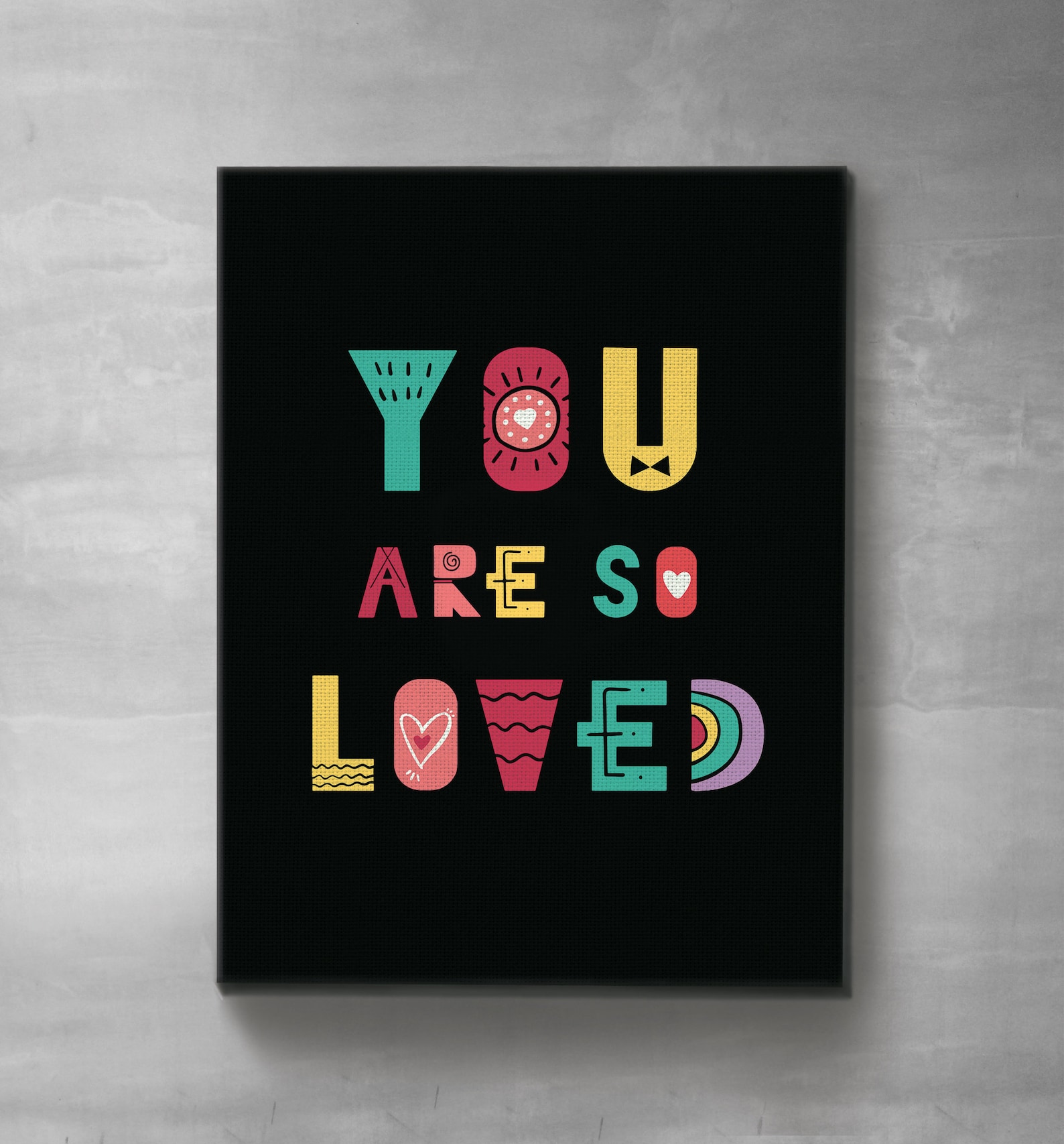 You Are So Loved by Cavepop / Canvas Art Print / Handmade / Etsy