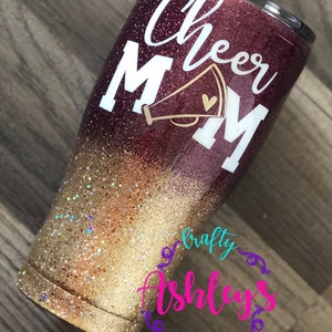 Cheer Mom Glitter Tumbler, Cheerleading Mom, Cheer Mama