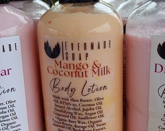 Mango Coconut Milk Body Lotion | Shea Butter Moisturizer | Hydrating Tropical Lotion | Handmade Natural Lotion | Dry Skin Moisturizer