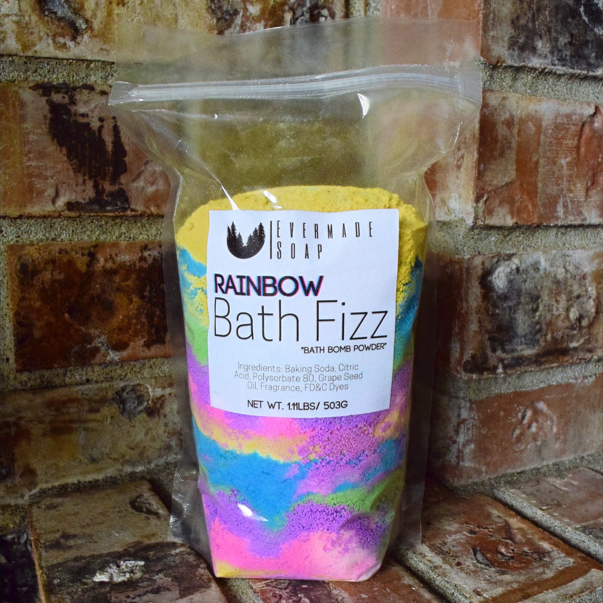 Private Label | Wholesale | Bulk Rainbow Bath Fizz, Bath Bomb Powder, Multi  Color Fizz