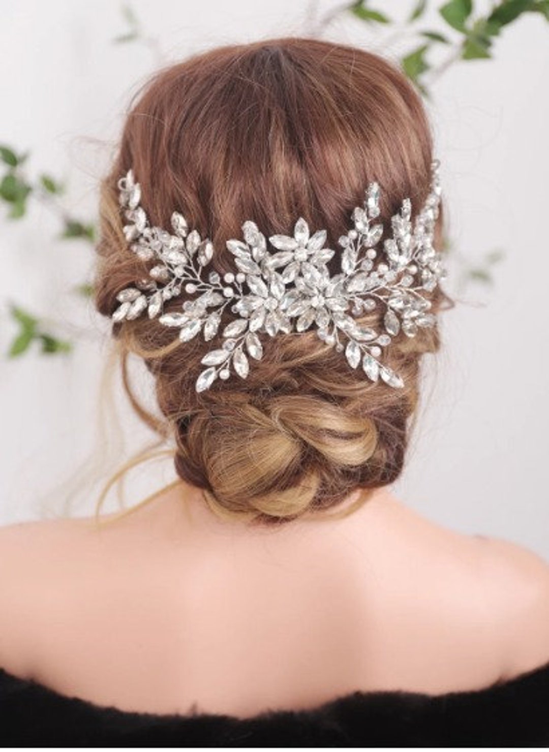 Large Bridal Crystal Wedding Hair Accessory in Silver or Rose Etsy