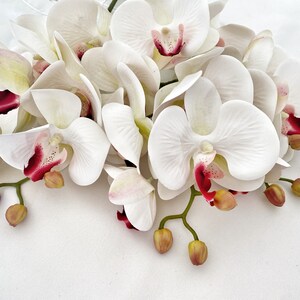 Artificial Orchid, Flowers Gift for Her, Real Touch Orchids, White & Pink Orchid, Phalaenopsis, Faux Orchid, Artificial White Flowers