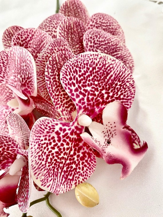 Knstliche Orchidee, dunkel rosa gesprenkelte Orchidee, Blumen Geschenk fr  sie, echte Orchideen, knstliche Blumen, rosa Blumen, knstliche  Orchideenblume - Etsy.de
