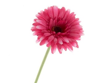 Artificial Gerbera Flowers Cerise Pink Faux Flowers, Fake Gerbera, Gerbera Daisy Flowers, Silk Spring Wedding, Pink Flowers Gift for Her.