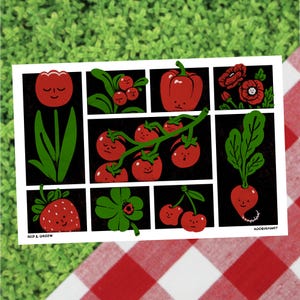 Rouge et vert - Mini impression d'art