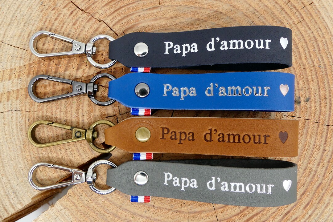 Handmade Leather Keychain daddy of Love Etsy