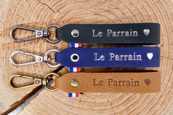 Porte clés en cuir fait main Le Parrain -  France