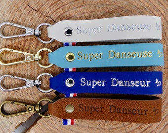 Handmade leather keychain "Super Dancer/Dancer"