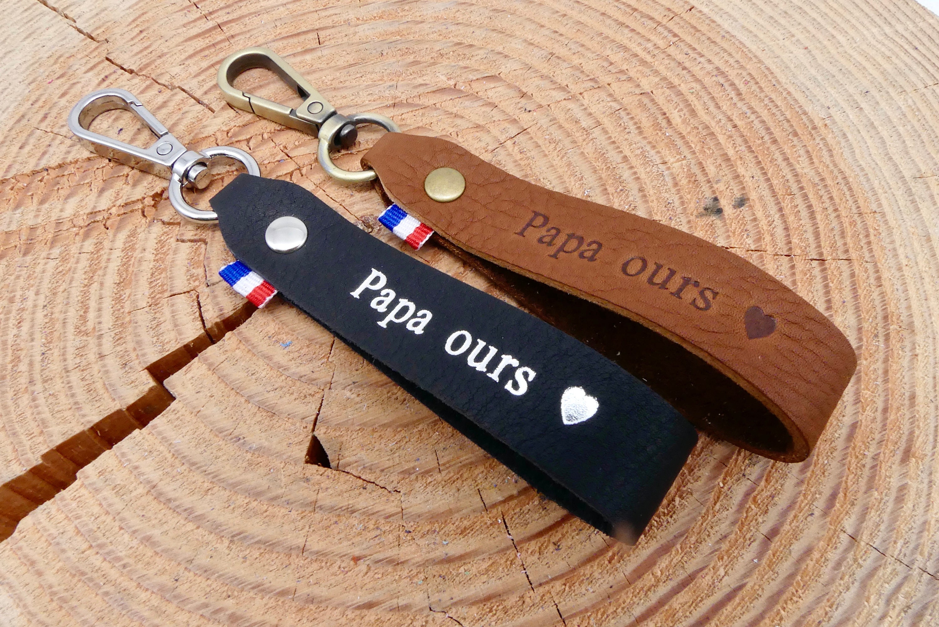 Papa Bear Inspirational Leather Keychain – Modern Ornament LLC