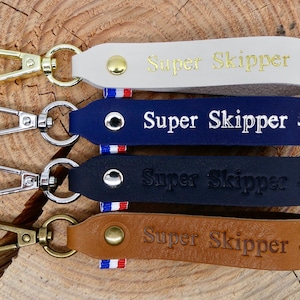 Handmade leather keychain &quot;Super Skipper&quot;
