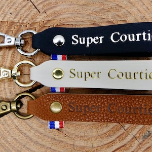 Handmade leather keychain &quot;Super Courtier&quot;