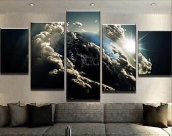Majestic Earth Cloud 5pcs Poster Canvas Wall Decor Home Decor Canvas Print 