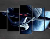 Star Trek Enterprise Framed Unframed Canvas. Five Piece. Wall Art. Home Decor. Interior Design. 5 pc. For Her. For Him.