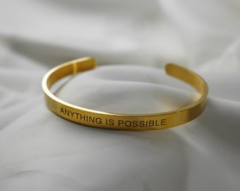 Men&#39;s Gold Diamond Engraved Bracelet - Customized Cuff Bangle - Personalized Gift for Husband