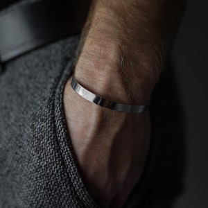 Engraved Stainless Steel Cuff Bracelet for Men - Personalized Gift for Him