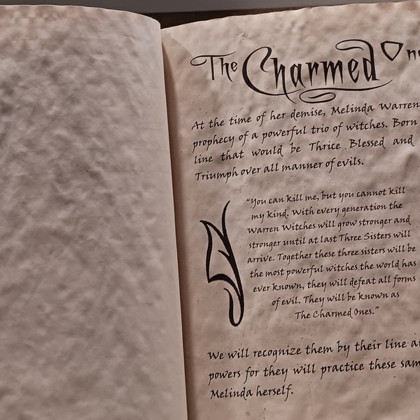 thumbnail interactive-video image 1 of Charmed Book Of Shadows Replica – Green Cover, Bound Journal, 350 Pages 1 of 3