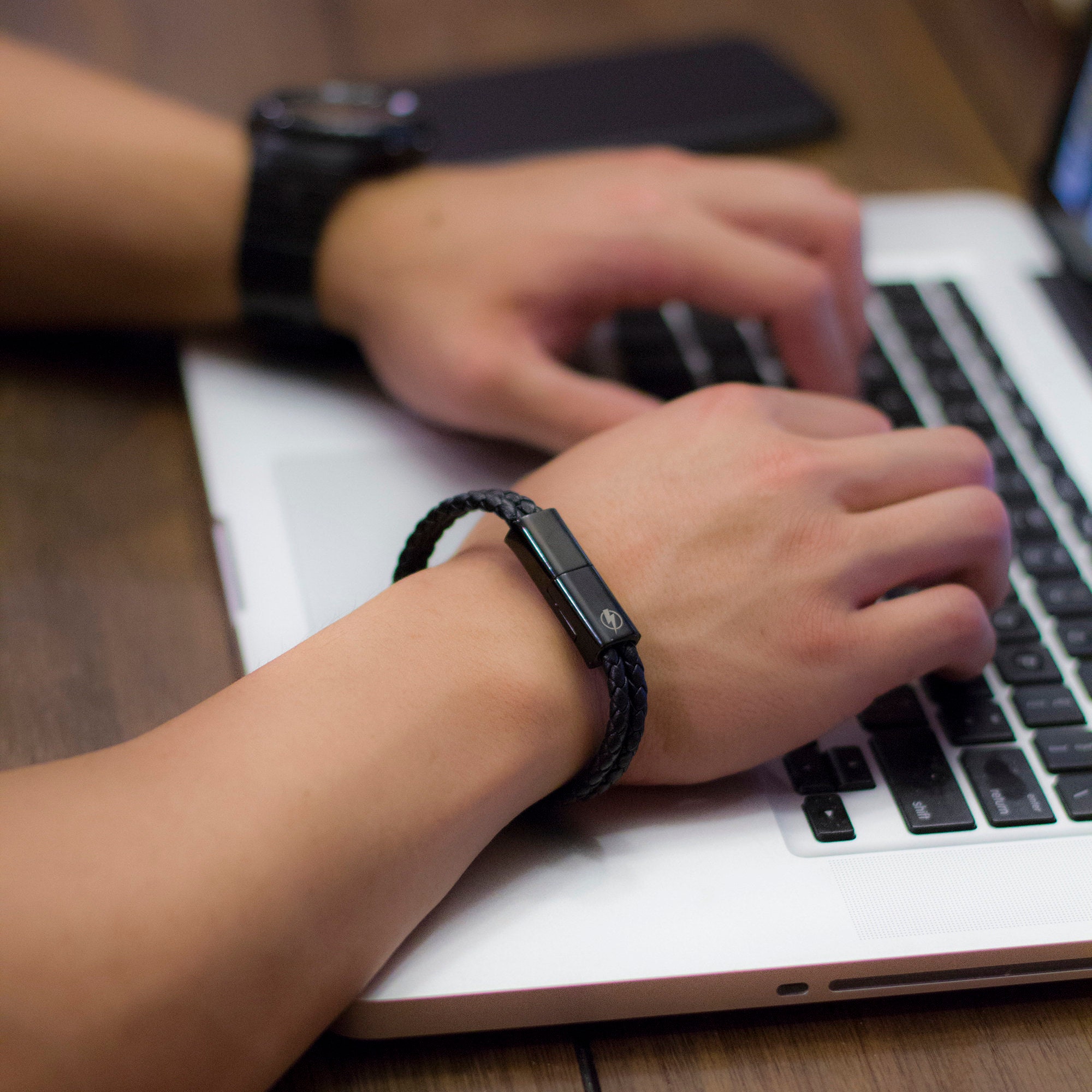 Charging Bracelet Typec to USB Cable Charger Bracelet for Android, Genuine Leather