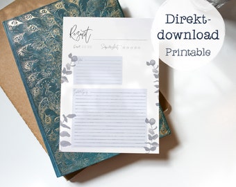Rezeptvorlage Etsy