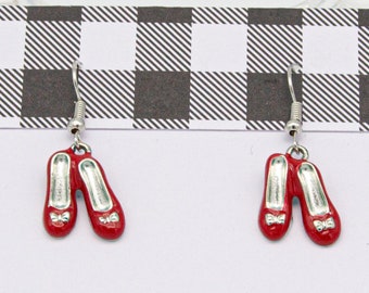 Red Shoes Earrings | Inspired by Dorothy's Ruby slippers | Red Enamel and Silver Shoes | SS Ear Wire | Gift for Movie Fan | Gift Boxed