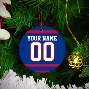 Personalized Buffalo Bills football ceramic Christmas ornament, unique custom gift for buffalo bills fan sports fans, home decor