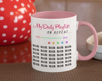 Mom Life Kaffeetasse, tägliches Playlist Geschenk, Keramik Teetasse