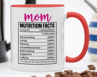 Mom Nutritional Facts Family Love Caffeine Funny Cute Mothers Day Gifts For  Mom Birthday Ceramic Coffee Mug Tea Cup Fun Novelty 12 oz