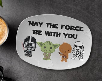 May the Force be with you Serving Platter Plate Gift Decor, fun unique gift for star wars fans, housewarming presents