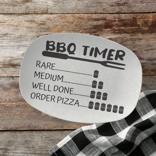 Funny Dad BBQ Grill Platter - Barbecue Grilling Plate, Humorous Gift for Beer and Grilling Enthusiasts, Unique Gift for Dad Mom
