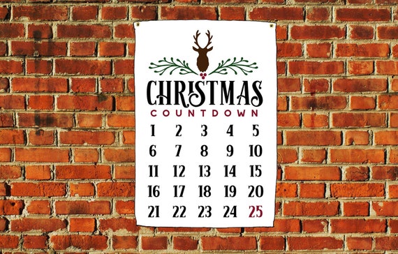 Christmas Countdown Calendar 3X5 ft banner Christmas Home