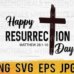 Happy Resurrection Day easter svg png eps jpeg, Jesus is risen, Christian easter church flier, resurrection sunday, easter decor printable