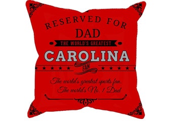 Personalized Carolina hockey pillow case, unique custom gift for carolina hurricanes fans, NHL ice hockey pillow cover