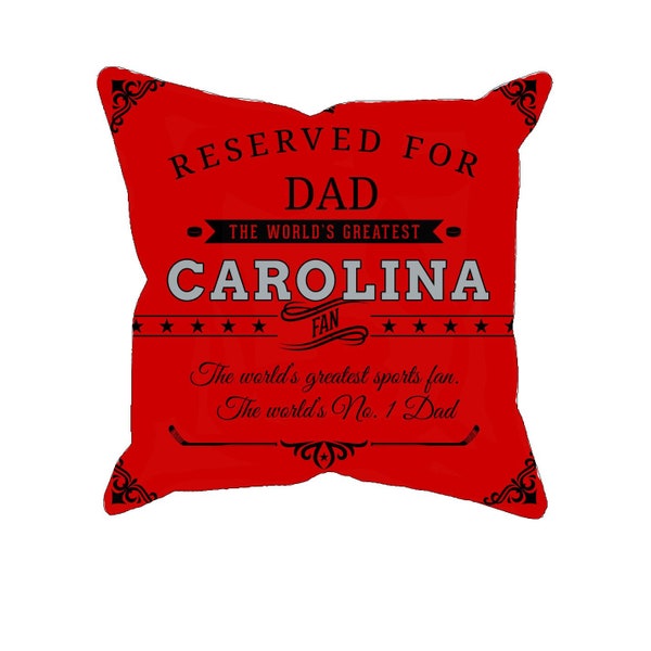 Personalized Carolina hockey pillow case, unique custom gift for carolina hurricanes fans, NHL ice hockey pillow cover