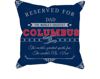 Personalized Columbus hockey pillow case, unique custom gift for columbus blue jackets fans, NHL ice hockey pillow cover
