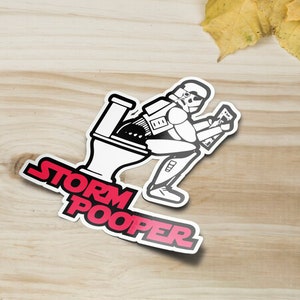 Storm Pooper Star Wars Aufkleber, lustige Aufkleber, einzigartiges Geschenk für Freunde, Kiss-Cut Vinyl Aufkleber Aufkleber, Laptop Aufkleber, Skateboard Aufkleber
