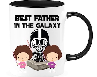 El mejor padre de la galaxia, regalo único para papá de 2 niñas, darth vader, sith, jedi, regalo genial para papá, taza de papá, taza de star wars, regalo del día del padre