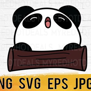 Cute kawaii panda svg png eps jpg, cartoon panda svg, instant download for commercial business use, cute panda clipart
