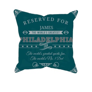 Personalized philadelphia football pillow case, unique custom gift for philadelphia eagles fan, nfl american football super bowl pillowcase
