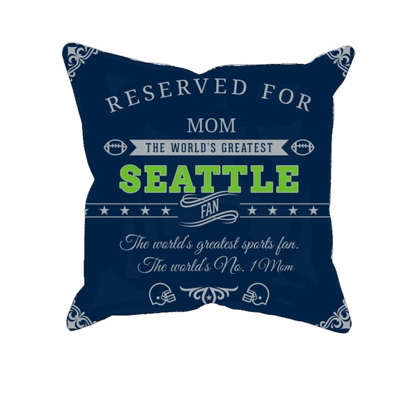 Personalized seattle football pillow case, unique custom gift for seattle seahawks sports fans, NFL american football super bowl pillowcase