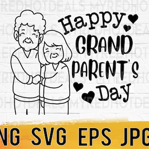 Happy Grandparents Day svg png eps printable, grandparents gifts svg, grandpa grandma png, instant digital download