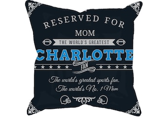 Personalized charlotte football pillow case, custom gift for carolina panthers sports fan, nfl american football super bowl pillowcase