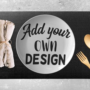 Personalized serving plate dinnerware gift, customized monogrammed custom photo name plate, wedding birthday childrens party guest plate