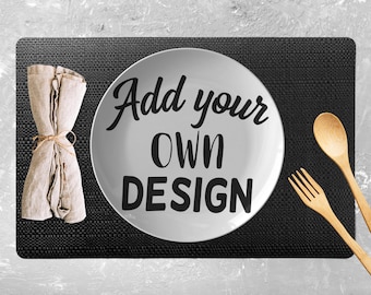 Personalized serving plate dinnerware gift, customized monogrammed custom photo name plate, wedding birthday childrens party guest plate