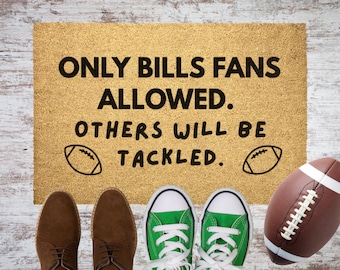Buffalo Football Fan Coir Doormat, Funny Game Day Welcome Mat