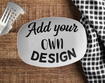 Personalized serving platter gift, customized grill monogrammed custom photo name plate dinnerware, add your design, wedding birthday party