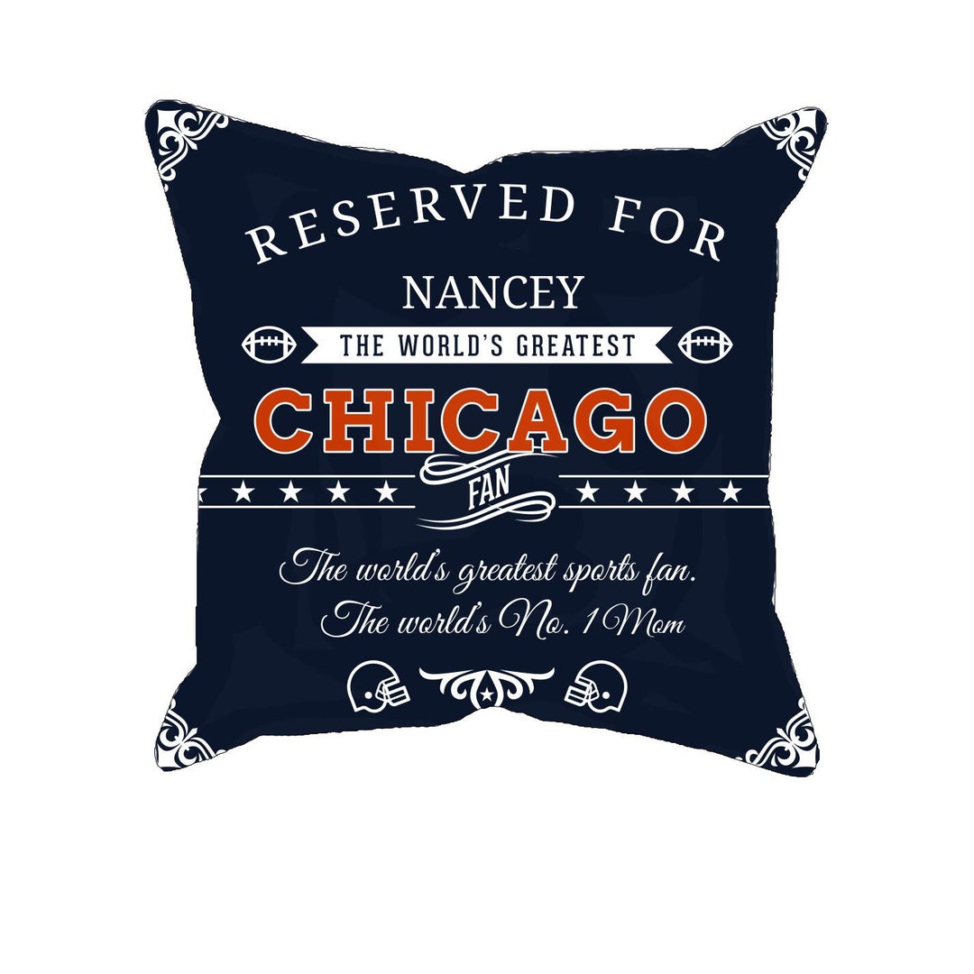 Personalized Chicago Football Pillow Case, Unique Custom Gift for