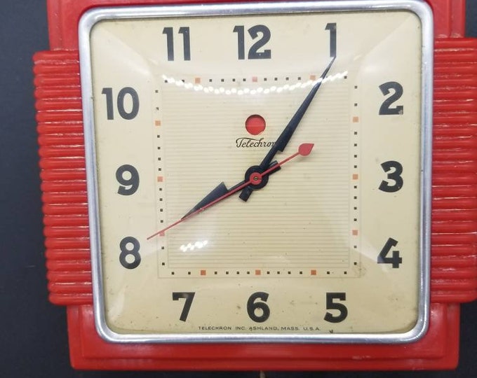 Telechron 2h15s Electric Kitchen Clock Art Deco Etsy