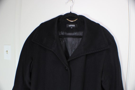 Ellen Tracy Black Wool OverCoat Lined  16W - image 2