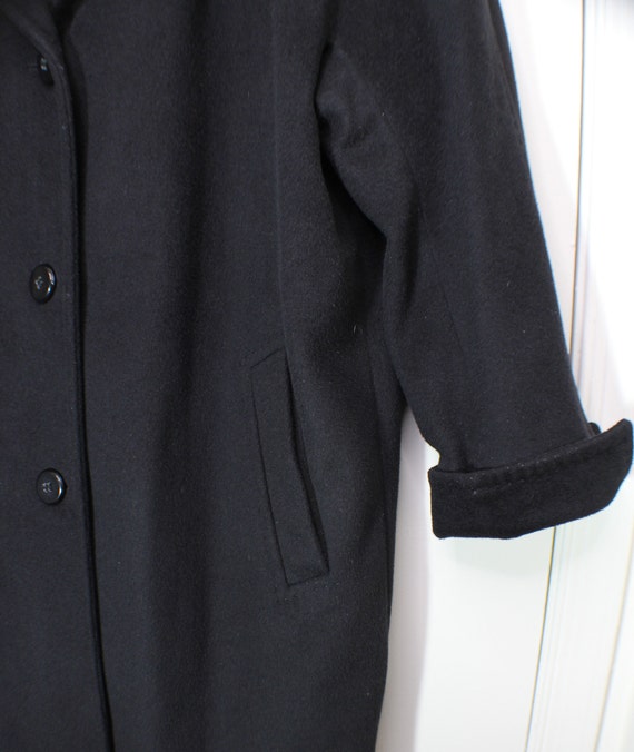 Ellen Tracy Black Wool OverCoat Lined  16W - image 5