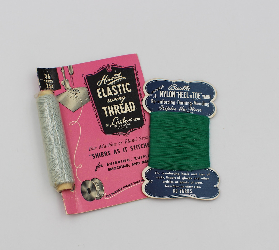 Hiawatha Elastic Sewing Thread Lastex Yarn W/booklet & Bucilla Heeln